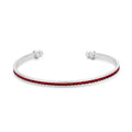 Channel-Set Ruby Red Cubic Zirconia Cuff