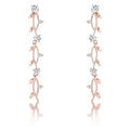 1.1Ct Vine Design Rose Gold Plated Earrings