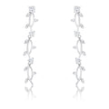 1.1Ct Vine Design Rhodium Earrings