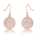 .6 Ct Elegant CZ Rose Gold Plated Disk Earrings