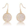 .6 Ct Elegant CZ Gold Plated Disk Earrings