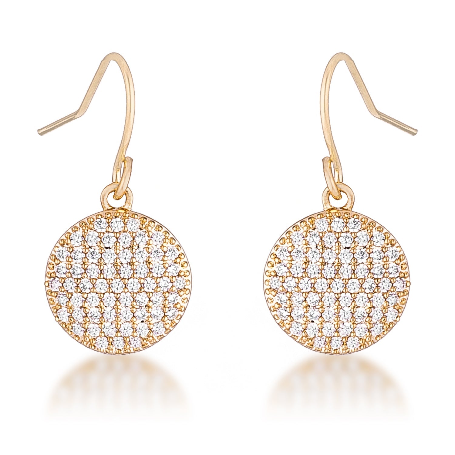 .6 Ct Elegant CZ Gold Plated Disk Earrings