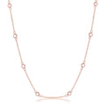 16 18k Rose Gold Plated Clear CZ Round Bezel Saturn Necklace