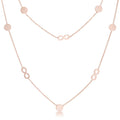 Krystal Rose Gold Stainless Steel Infinity Station Layer Necklace