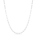 16 Rhodium Plated Linked Mid Size Paperclip Chain Necklace