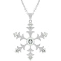 Rhodium Plated Snowflake Pendant