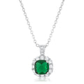 Liz 2.6ct Emerald CZ Rhodium Classic Necklace