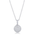 Rhodium Necklace with CZ Disk Pendant