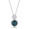 5Ct Rhodium Plated Blue Green Snowman CZ Pendant