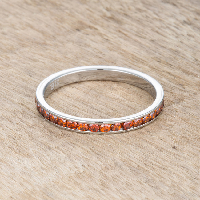 Teresa 0.5ct Dark Champagne CZ Stainless Steel Eternity Band